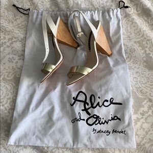 alice + olivia – Wood wedge Heel bridal revolve